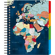 Foto de Cuaderno forma francesa Senfort mapa azul espiral cuadro chico 4° Sep 120 hojas 