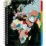 Foto de Cuaderno forma francesa Senfort mapa negro espiral cuadro chico 4° Sep 120 hojas 
