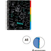 Foto de Cuaderno forma francesa Senfort Maths bicolor espiral cuadro chico 120 hojas 