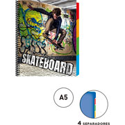 Foto de Cuaderno forma francesa Senfort Skate Free espiral cuadro chico 120 hojas 