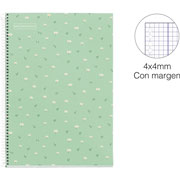 Foto de Cuaderno Profesional Cuadro Chico Miquelrius Flores 80 Hojas Verde 