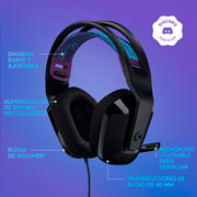 Foto de DIADEMA LOGITECH G335 GAMING CON MICRÓFONO PLEGABLE NEGRO 