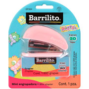 Foto de Engrapadora Mini Barrilito Colores Pastel Con 1 Pieza 