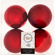 Foto de Esfera navidad KMK 22167 10cm rojo con 4 piezas 