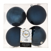 Foto de Esfera navidad KMK 22186 10cm azul marino con 4 piezas 
