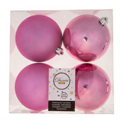 Foto de Esfera navidad KMK 22301 10cm rosa con 4 piezas 