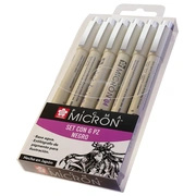 Foto de Estilógrafos Sakura Pigma Micron Negro con 6 Piezas 