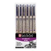 Foto de Estilógrafos Sakura Pigma Micron Negro con 6 Piezas 