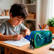 Foto de Estuche Escolar American Godzilla Marino 