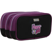 Foto de Estuche Escolar Chenson Happy Girl Cuadros Negro 