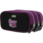 Foto de Estuche Escolar Chenson Happy Girl Cuadros Negro 
