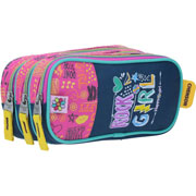 Foto de Estuche escolar doble Chenson HG64762-9 Happy Girl azul 