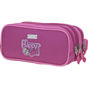Foto de Estuche escolar doble Chenson HG65662-P Happy Girl rosa 