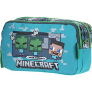 Foto de Estuche escolar doble Chenson MC65608-9 Minecraft azul 