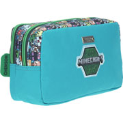 Foto de Estuche escolar doble Chenson MC65608-9 Minecraft azul 