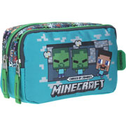 Foto de Estuche escolar doble Chenson MC65608-9 Minecraft azul 