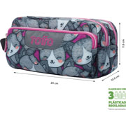 Foto de Estuche Escolar Totto Ac52 Agapec Gris/Rosa 