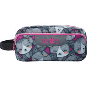 Foto de Estuche Escolar Totto Ac52 Agapec Gris/Rosa 