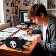 Foto de Estuche Multiusos American Evangelion Angel Negro 