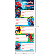 Foto de Etiqueta Escolar Spider Man Clasico Granmark 128 Con 10 Piezas 