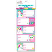 Foto de Etiqueta Escolar Unicornio Magico Granmark 128 Con 10 Piezas 