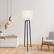 Foto de LÁMPARA DE PISO ALTEREGO NORDICO INDRA CILINDRICA HUE/NEGRO 