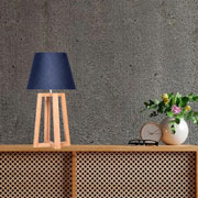 Foto de Lámpara oficina Alterego Bilbao Yara cónica azul/madera 