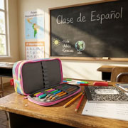 Foto de Lapicera Escolar Zipit Cuadros 3 Cierres Rosa 