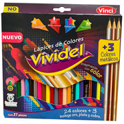 Foto de Lapices de Colores Vividel 4 mm con 27 Piezas 