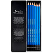 Foto de Lapices de Grafito Staedtler Lumograph Graduados Caja Metalica 6 Piezas 