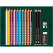 Foto de Lápices Faber-Castell Polychromos y Pitt Graphite Matt Set con 23 