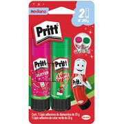 Foto de Lapiz Adhesivo Pritt 20G 2P Glitter Rosa/Verde Con 2 