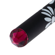 Foto de Lápiz fantasía Swarovski flor negra Crystal Ruby 