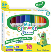 Foto de Marcador Escolar Norma Gigantes Preescolar Con 10 Surtidos 