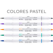 Foto de Marcador Mildliner Punta Brush Colores Pastel Con 5 piezas 