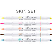 Foto de Marcador Mildliner Punta Brush Colores Skin Con 5 piezas 