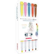 Foto de Marcador Mildliner Punta Brush Colores Skin Con 5 piezas 
