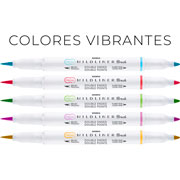 Foto de Marcador Mildliner Punta Brush Colores Vibrantes Con 5 piezas 