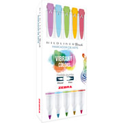 Foto de Marcador Mildliner Punta Brush Colores Vibrantes Con 5 piezas 