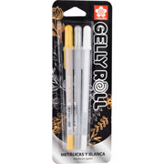 Foto de Marcador Para Caligrafia Sakura Gelly Blanco /Dorado/Plata Con 3 Piezas 