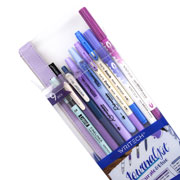 Foto de Marcador para Dibujo Writech Journal Kit Morado/Azul con 6 