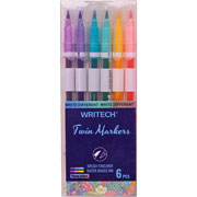 Foto de Marcador para Dibujo Writech Twin Marker Pastel con 6 