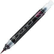 Foto de MARCADOR PENTEL DUAL METALLIC BRUSH NEGRO/RJO 