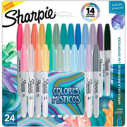 Foto de Marcador Permanente Sharpie Fino Mystic Gems con 24 Surtidos 