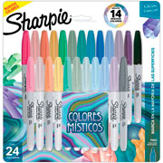 Foto de Marcador Permanente Sharpie Fino Mystic Gems con 24 Surtidos 