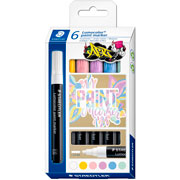 Foto de Marcadores Arte Staedtler Lumocolor Acrilico Pastel 6 Piezas 