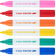 Foto de Marcadores Pintor Punto Mediano 1.4Mm Colores Básicos Blister Con 12 