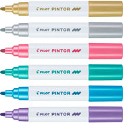 Foto de MARCADORES PINTOR PUNTO MEDIANO 1.4MM COLORES METÁLICOS BLISTER CON 6 