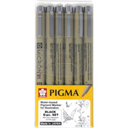 Foto de Marcadores Sakura Pigma Micron Negro con 6 Piezas 