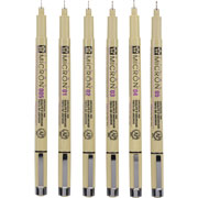 Foto de Marcadores Sakura Pigma Micron Negro con 6 Piezas 